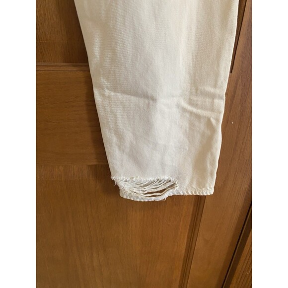 Women’s Hidden Tracey Sz 31 Cream Straight Distressed Button Fly High Rise Jeans - Picture 7 of 12